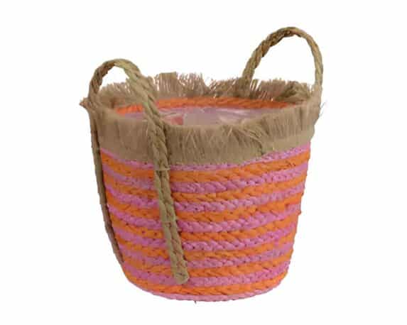Cesta con Manici Aran fu Naturale e Semplice Medium D28x22cm in Cordino – Kaemingk