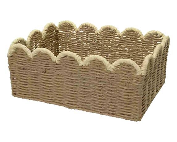 Cesta Rettangolare Naturale e Semplice Large 38x28x16cm in Cordino – Kaemingk