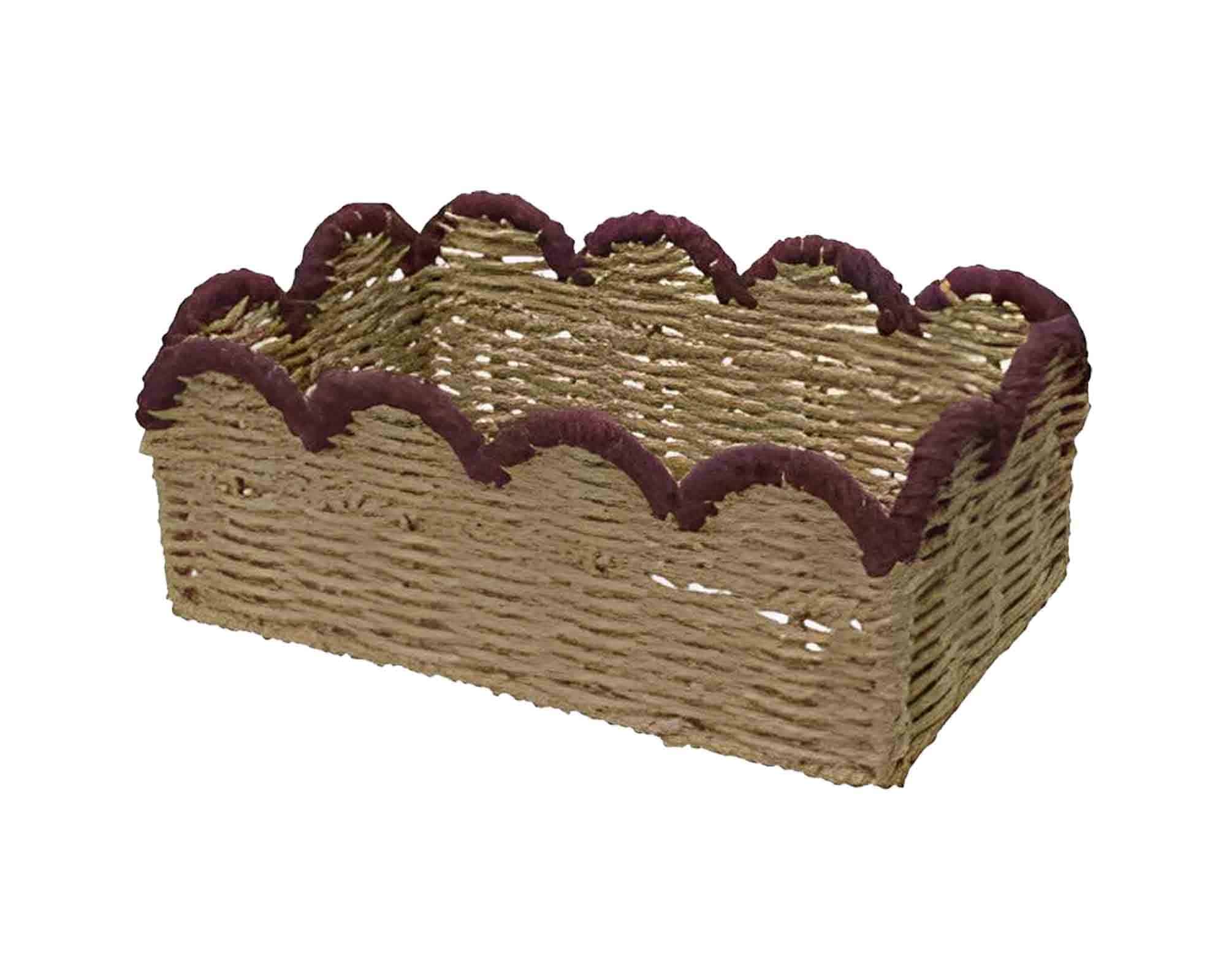 Cesta Rettangolare Naturale e Semplice Small 29x24x14cm in Cordino - Kaemingk