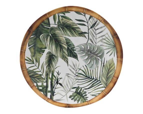 Piatto Rotondo con Foglie Decorative Assortito D26,5x2cm in Melamina – Kaemingk