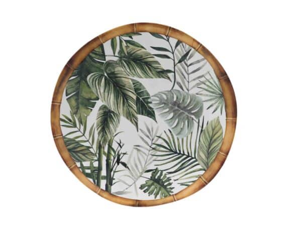 Piatto Rotondo con Foglie Decorative Assortito D21,5x2cm in Melamina – Kaemingk