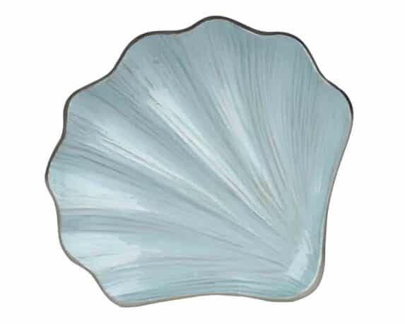 Vassoio a Forma di Conchiglia Blu 19,5×19,5×2,5cm in Porcellana – Kaemingk