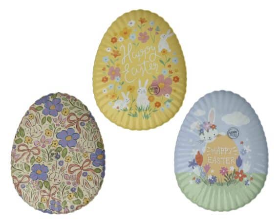 Piatto Rotondo con Foglie Decorative Assortito 23,5×18,5×2,5cm in Latta – Kaemingk