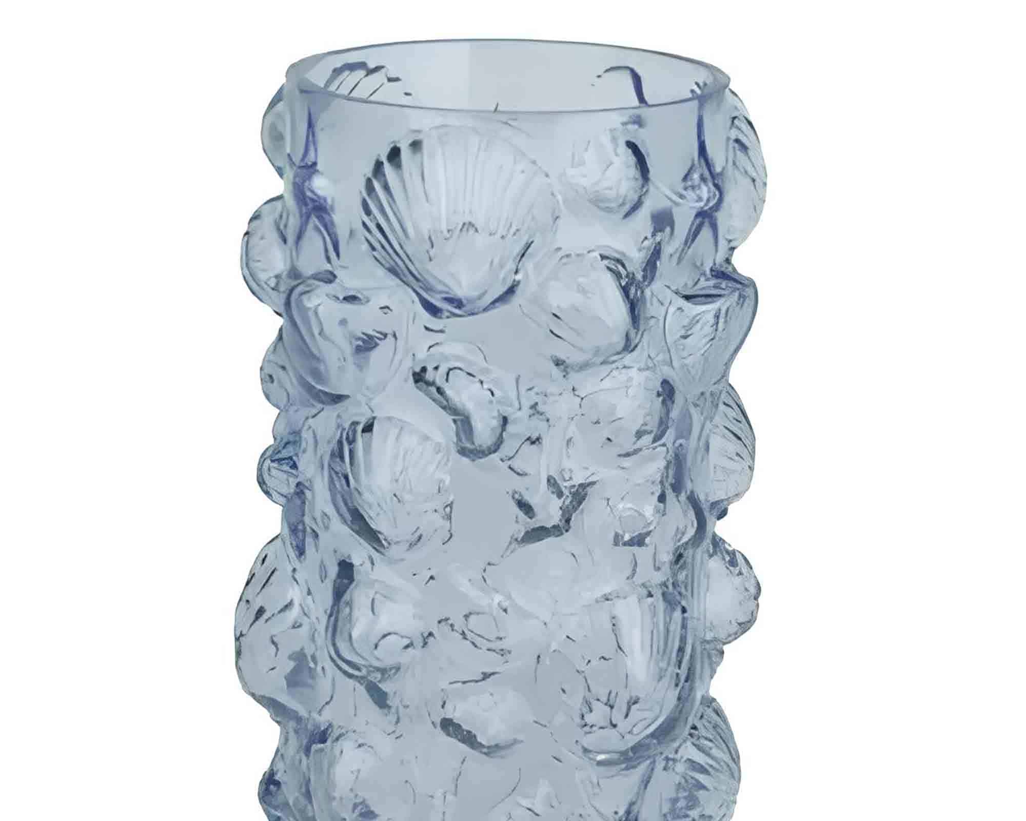 Vaso Cilindro Azzurro D12x26cm in Vetro - Kaemingk - immagine 2