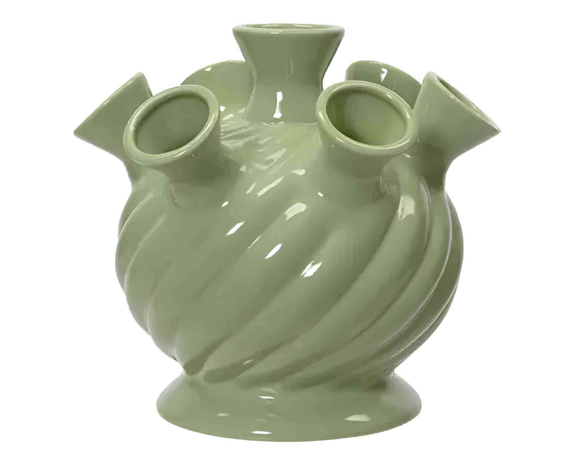 Vaso con 7 Fori Verde 21,5x18x26cm in Porcellana - Kaemingk