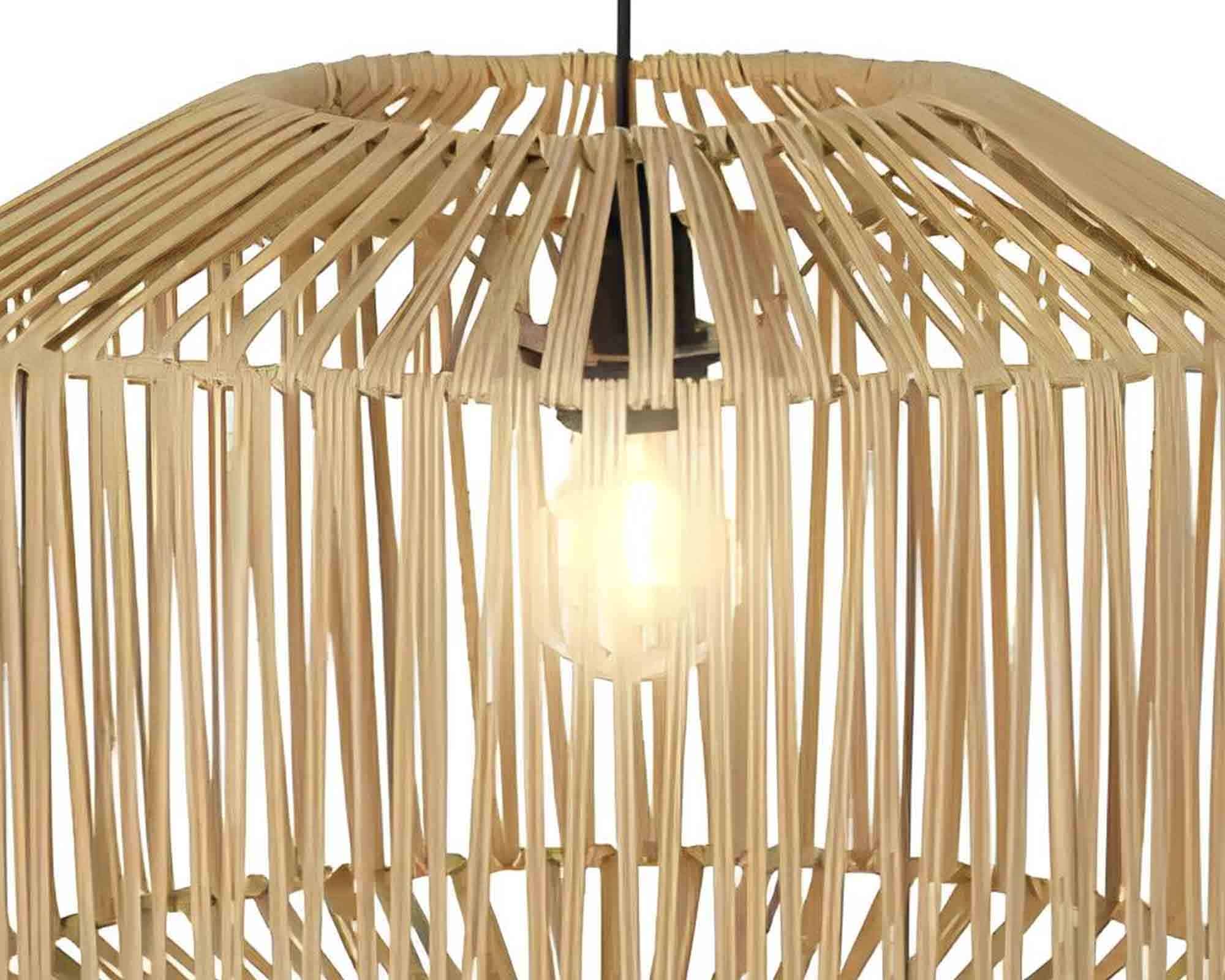 Lampada a Sospensione per Esterno Naturale D40x29,5cm in Vimini - Kaemingk - immagine 3