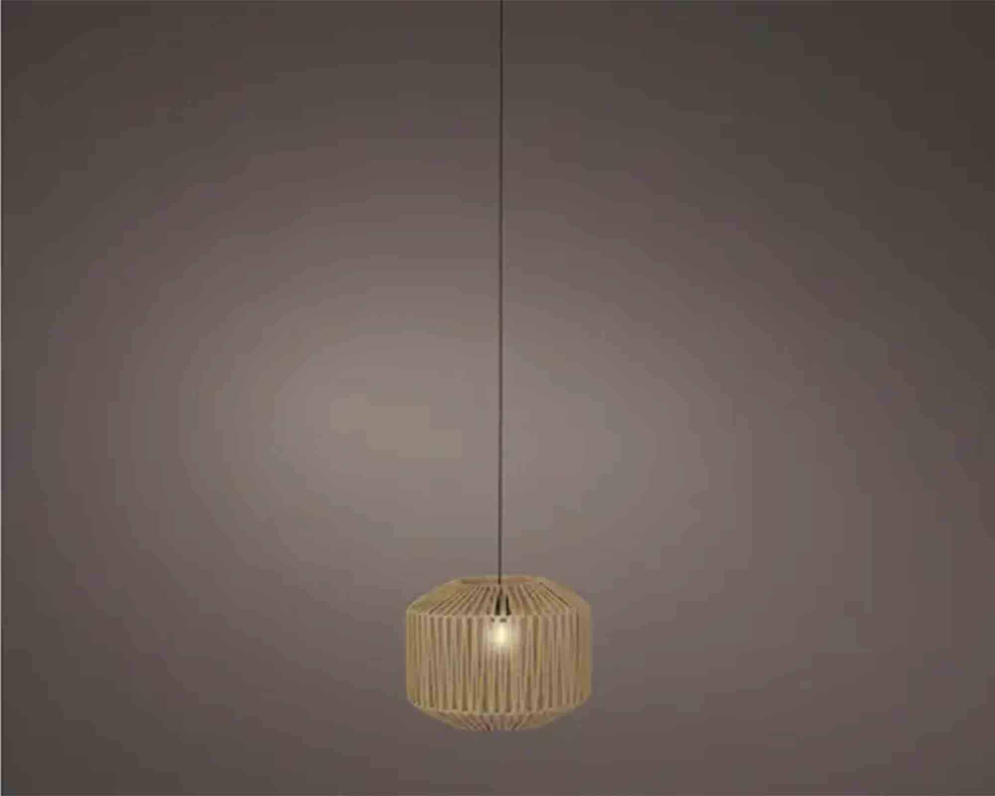 Lampada a Sospensione per Esterno Naturale D40x29,5cm in Vimini - Kaemingk - immagine 4