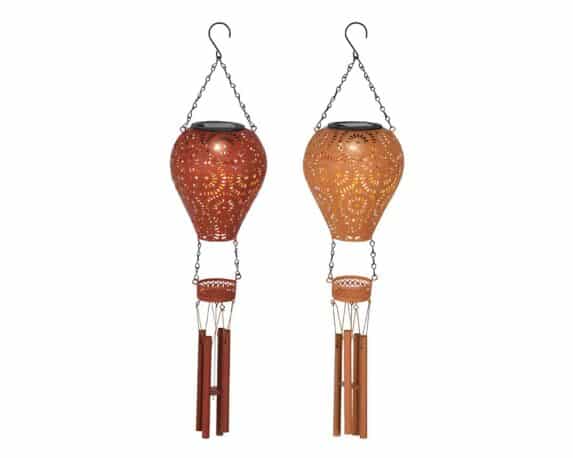 Lampada a Palloncino Solare Appendibile Arancio D13x56cm in Metallo – Kaemingk