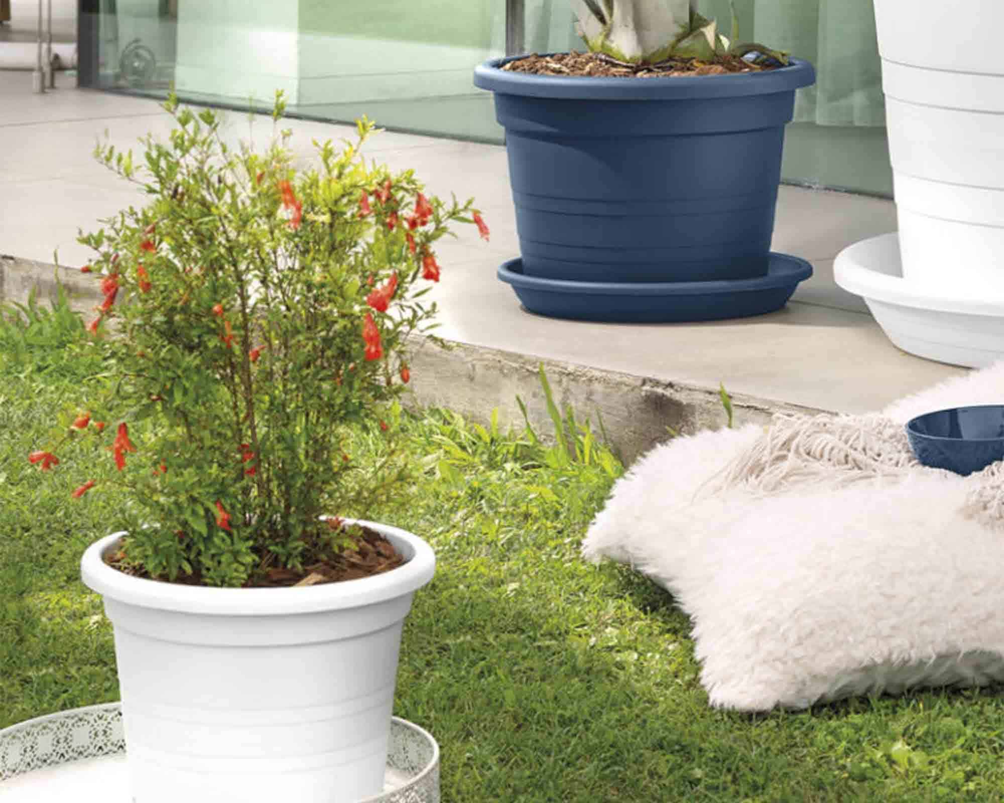 Sottovaso Cilindrico Bianco D17cm in Plastica - Veca - immagine 6