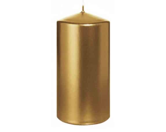 Candela a Testa Piatta Laccata con Cellofan Oro D6x12cm in Cera – Wiedemann