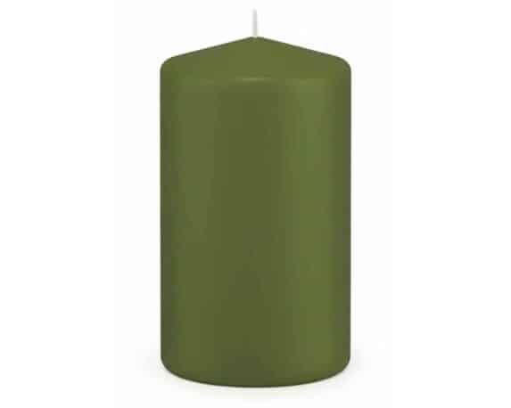 Candela a Testa Piatta a Immersione con Cellofan Oliva D6x10cm in Cera – Wiedemann