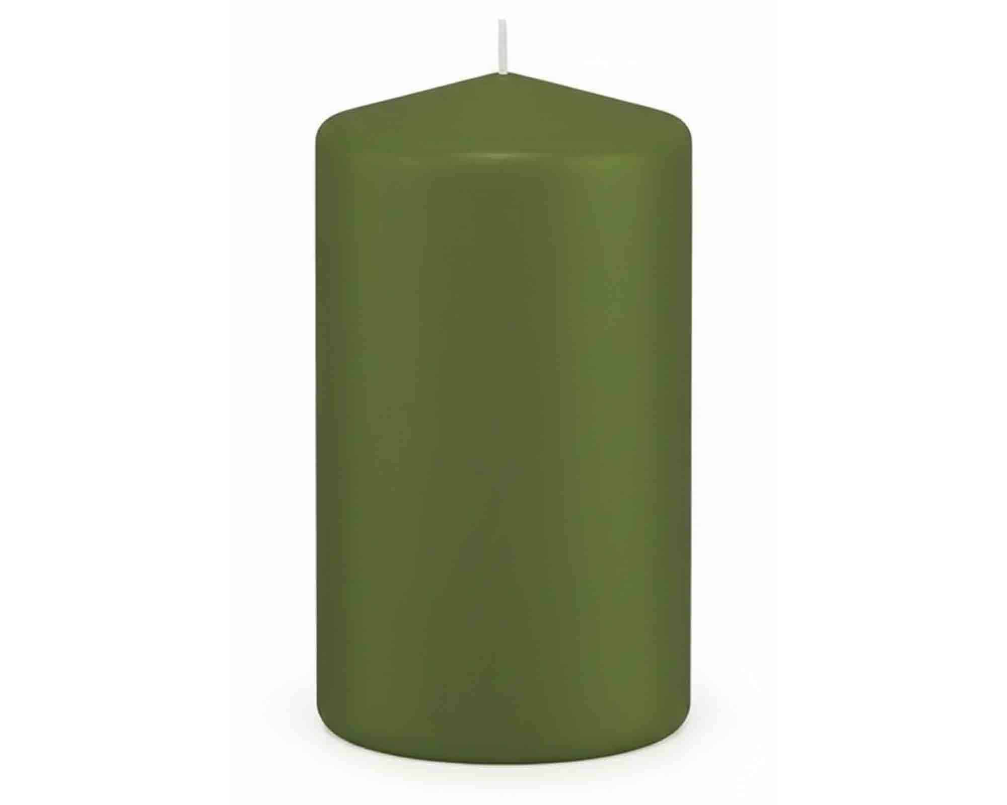 Candela a Testa Piatta a Immersione con Cellofan Oliva D6x10cm in Cera - Wiedemann