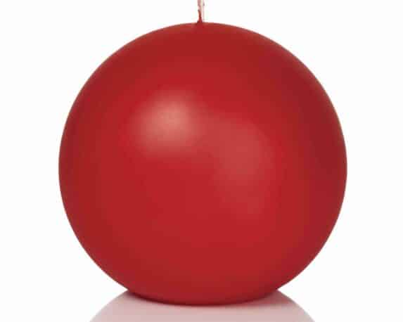Candela a Sfera con Cellofan Rosso D7x7cm in Cera – Wiedemann