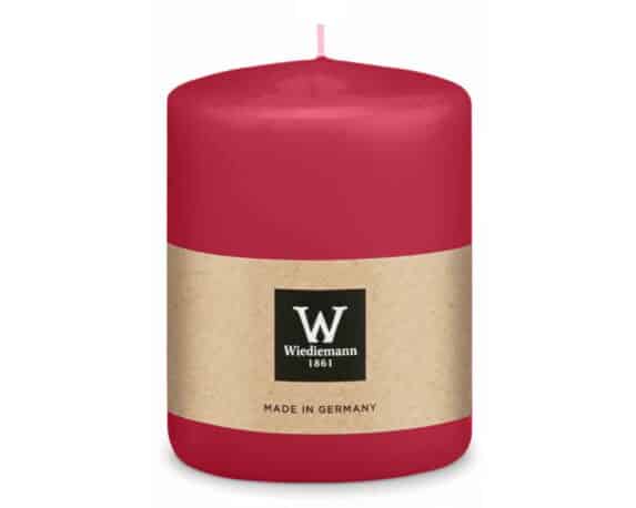 Candela a Testa Piatta a Immersione con Cellofan Rosso Scuro D6x8cm in Cera – Wiedemann