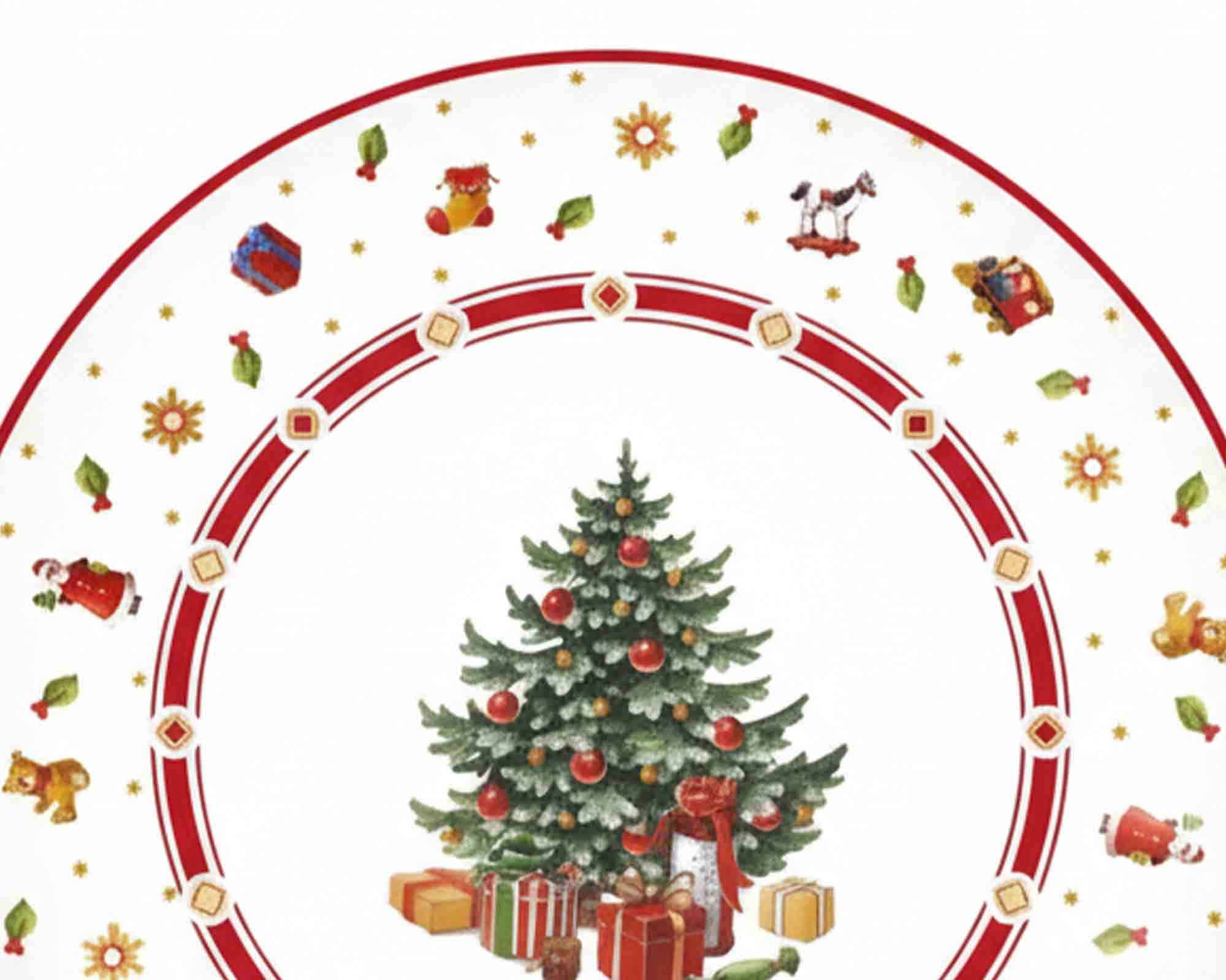 Piatto per Panettone con Paletta con Albero di Natale D30cm in Porcellana - Arca - immagine 2