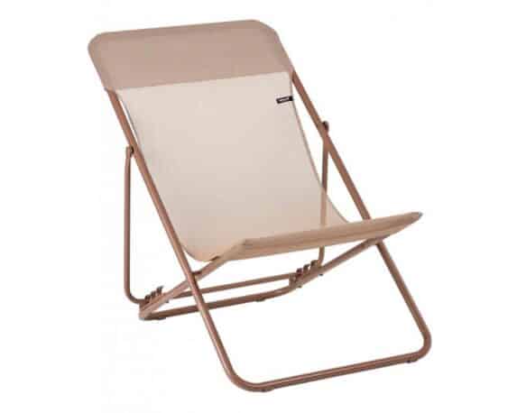 Sedia a Sdraio Pieghevole Multi-Posizione Maxi Transat Arancione Canyon in Acciaio e Poliestere – laFuma