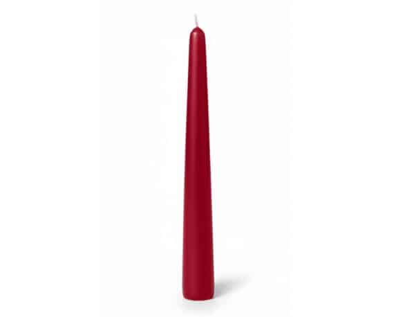 Candela Conica con Cellofan Bordeaux D2,5x25cm in Cera – Wiedemann