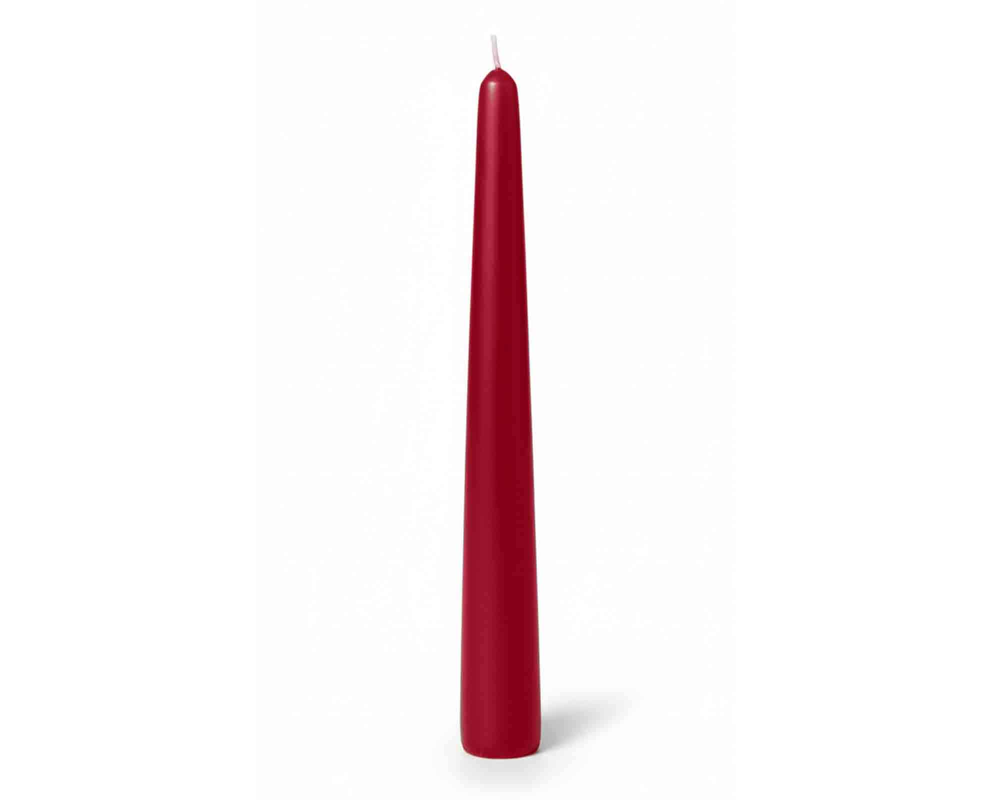 Candela Conica con Cellofan Bordeaux D2,5x25cm in Cera - Wiedemann
