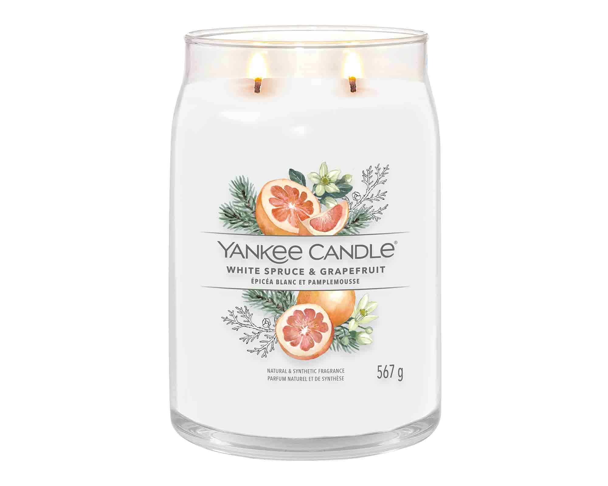 Candela Giara Grande White Spruce & Grapefruit - Yankee Candle - immagine 4