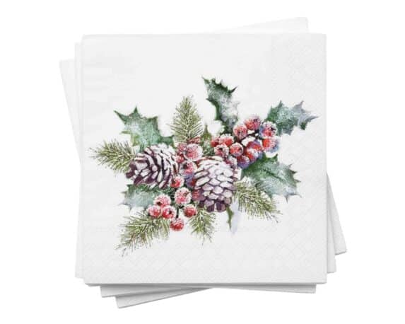 Tovaglioli con Agrifoglio 33x33cm in Carta