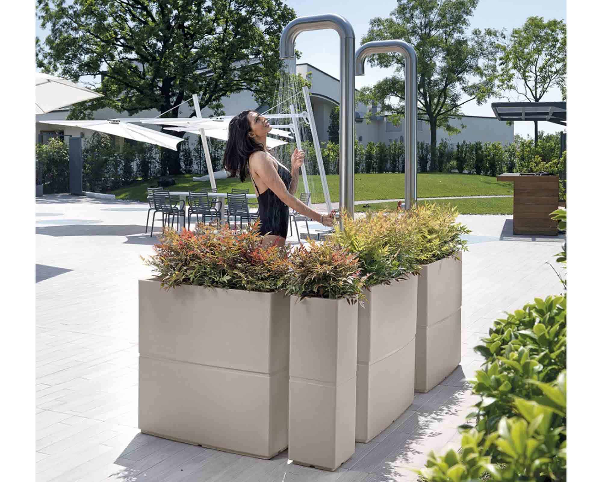 Fioriera Alta Paio Antracite 80cm in Plastica - Veca - immagine 3