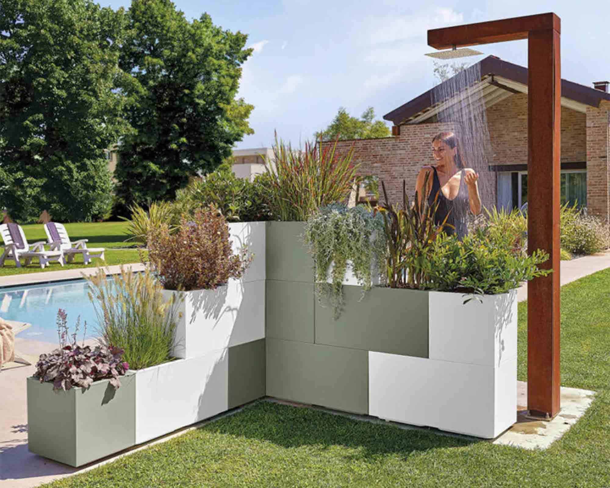 Fioriera Alta Paio Antracite 80cm in Plastica - Veca - immagine 4