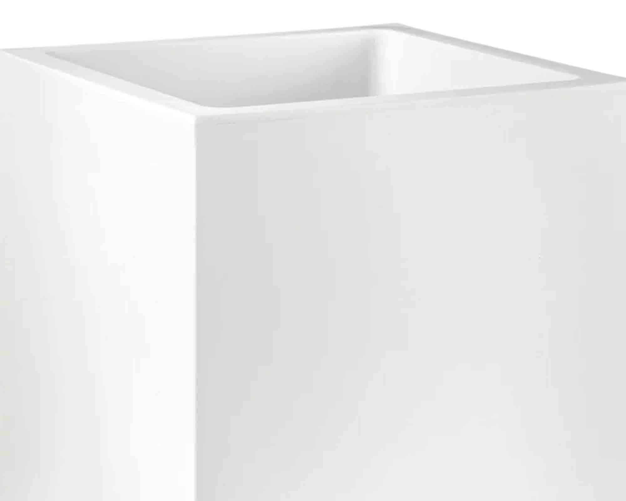 vaso Cubo Matheria Bianco 40cm in Plastica - Veca - immagine 2