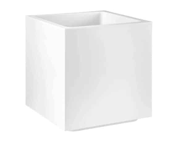 vaso Cubo Matheria Bianco 40cm in Plastica – Veca