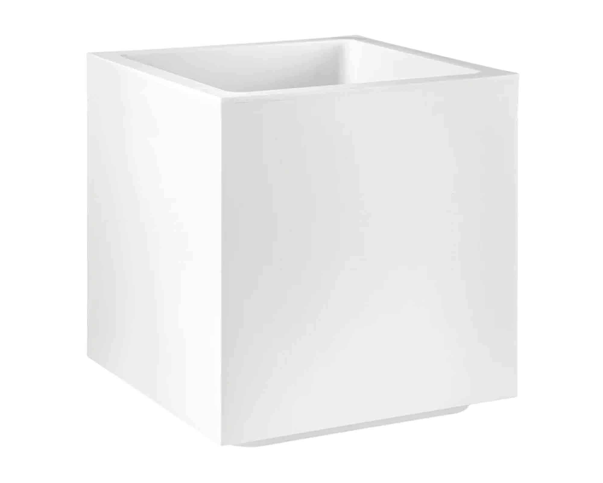 vaso Cubo Matheria Bianco 40cm in Plastica - Veca
