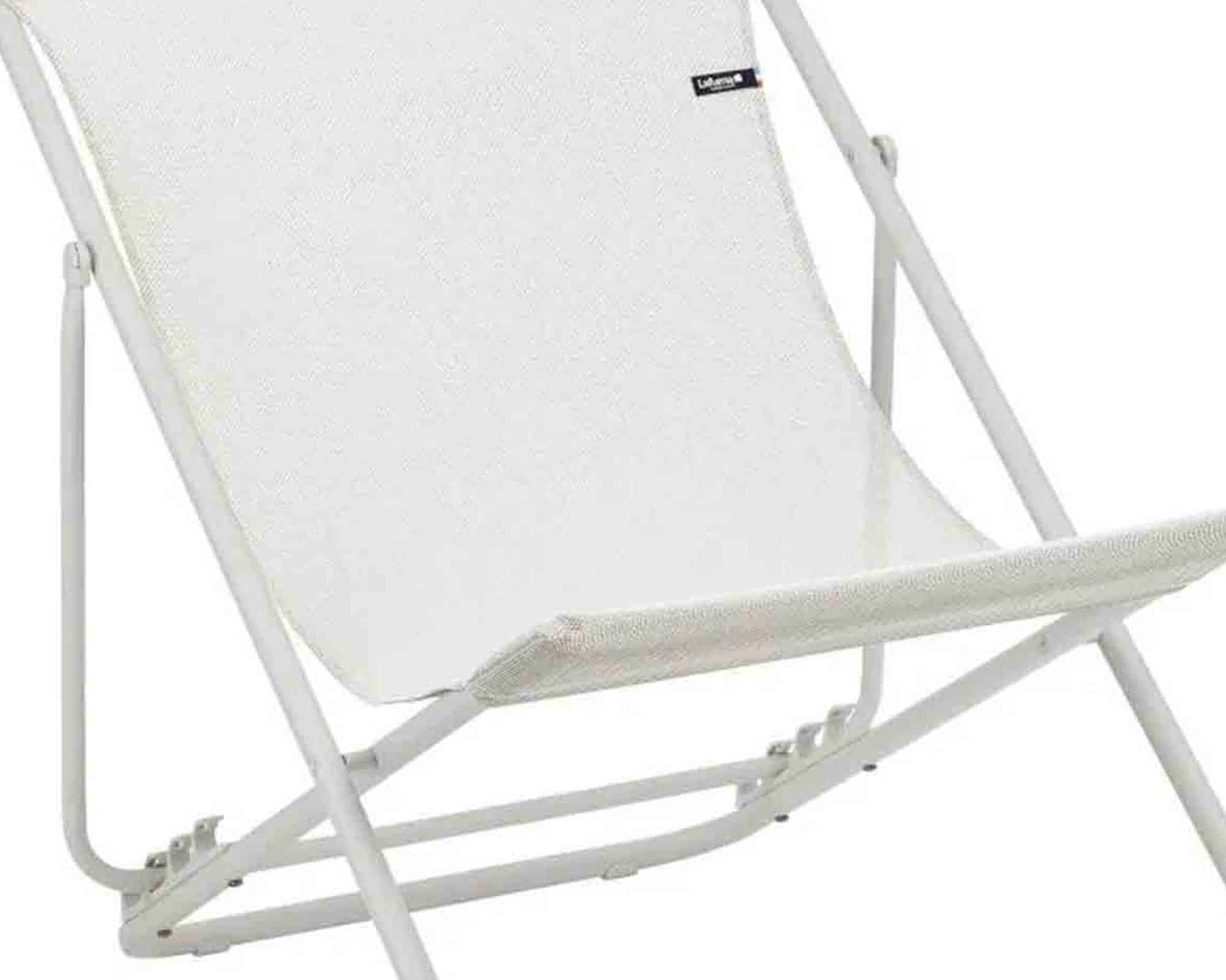 Sedia a Sdraio Pieghevole Multi-Posizione Maxi Transat Beige Seigle in Acciaio e Poliestere - laFuma - immagine 4