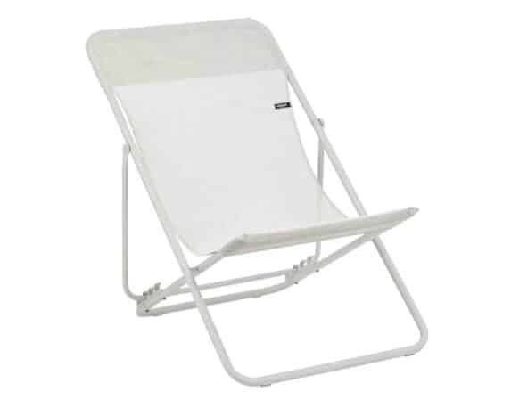 Sedia a Sdraio Pieghevole Multi-Posizione Maxi Transat Beige Seigle in Acciaio e Poliestere – laFuma