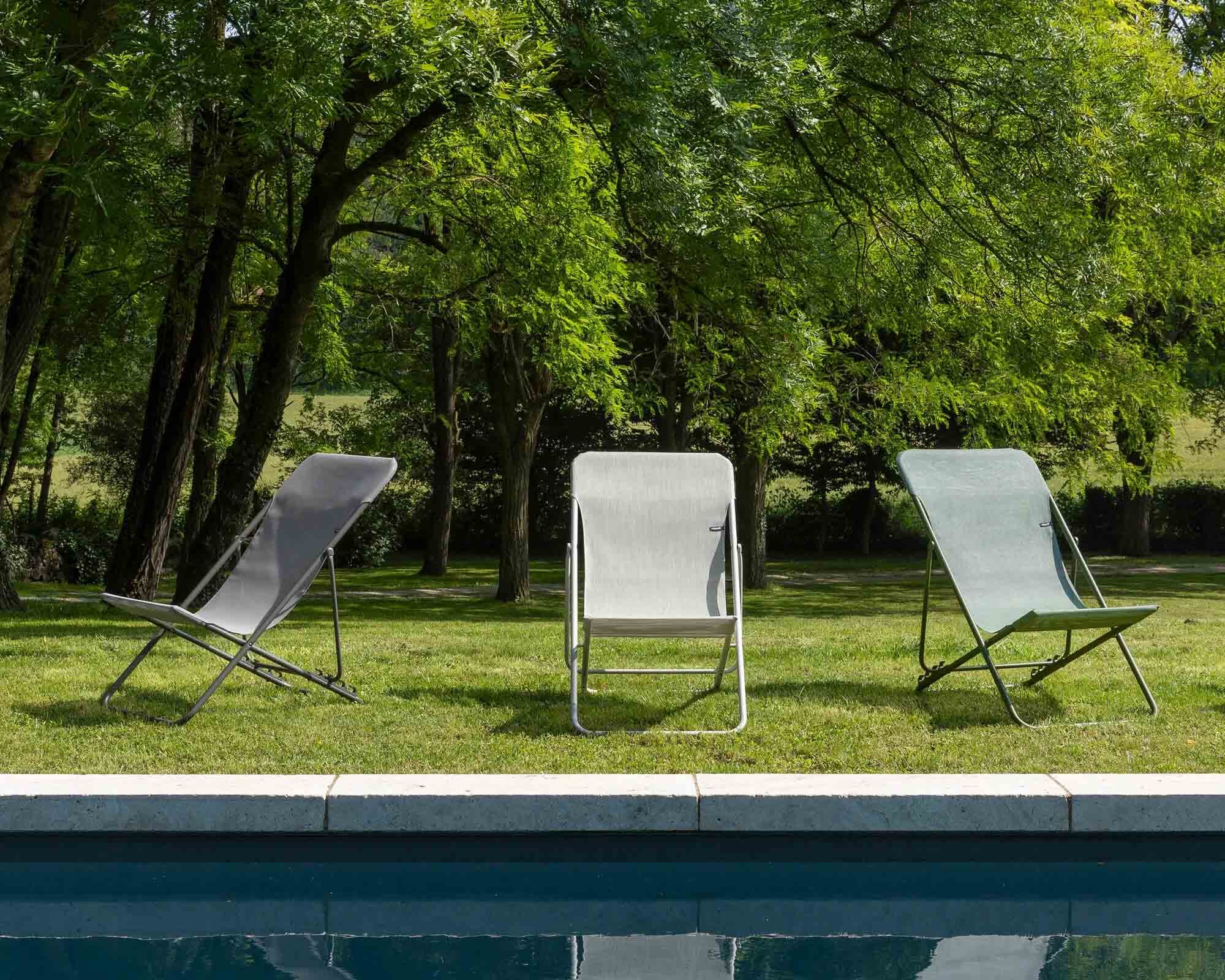 Sedia a Sdraio Pieghevole Multi-Posizione Maxi Transat Beige Seigle in Acciaio e Poliestere - laFuma - immagine 8