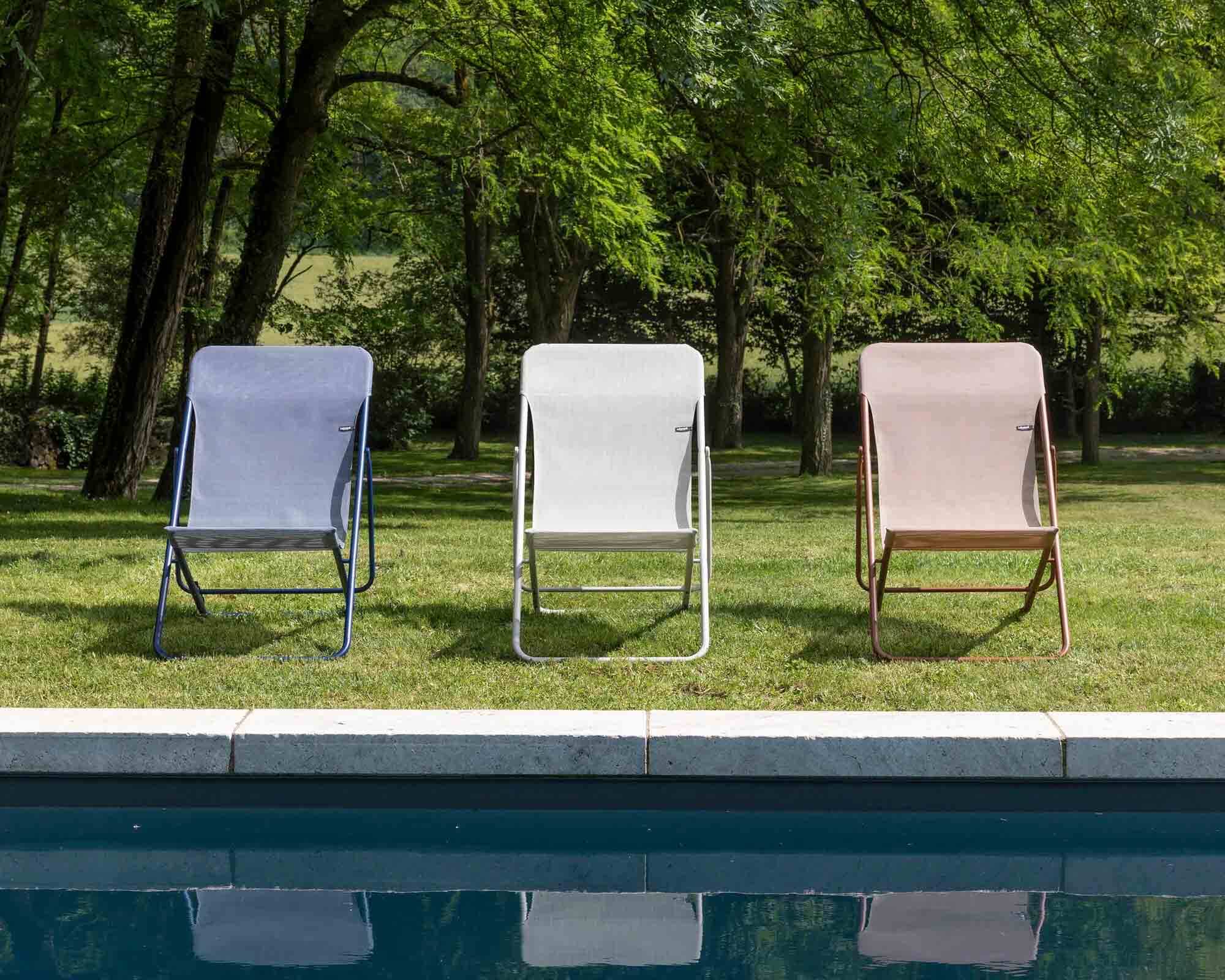 Sedia a Sdraio Pieghevole Multi-Posizione Maxi Transat Beige Seigle in Acciaio e Poliestere - laFuma - immagine 7