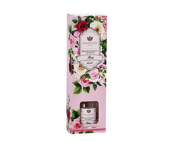 Diffusore di Fragranza con Midollini Rosa 100ml in Vetro