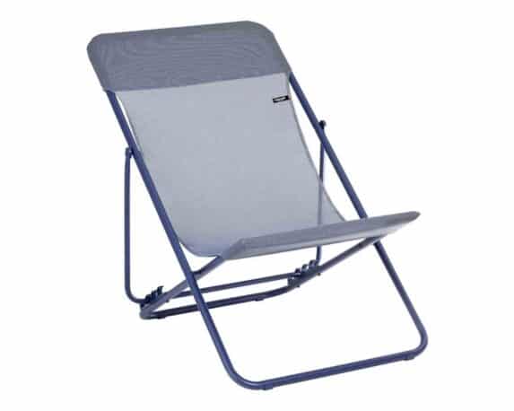 Sedia a Sdraio Pieghevole Multi-Posizione Maxi Transat Indaco in Acciaio e Poliestere – laFuma