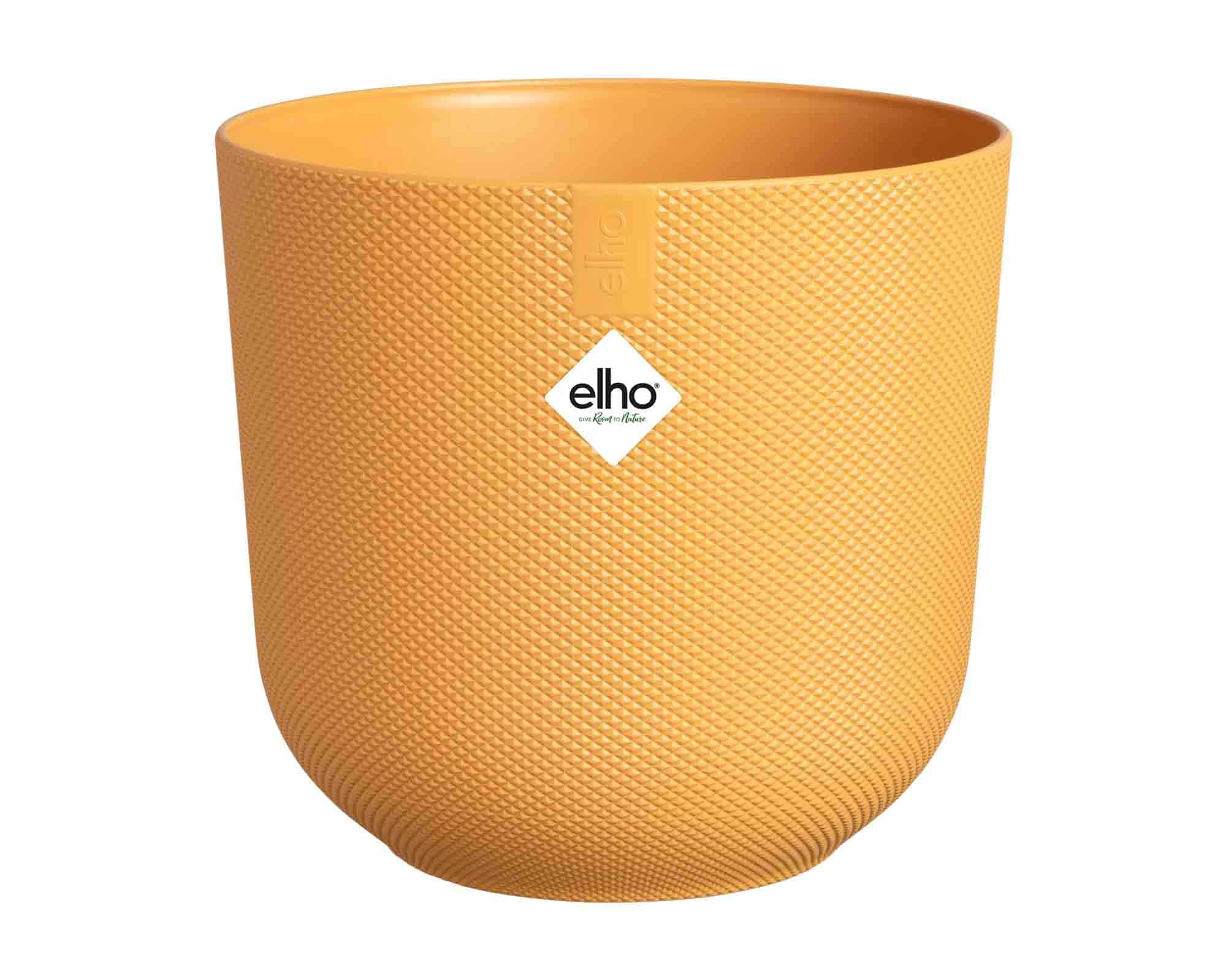 Cachepot Tondo Jazz Giallo Ambra D19x18cm in Plastica Riciclato - Elho - immagine 2