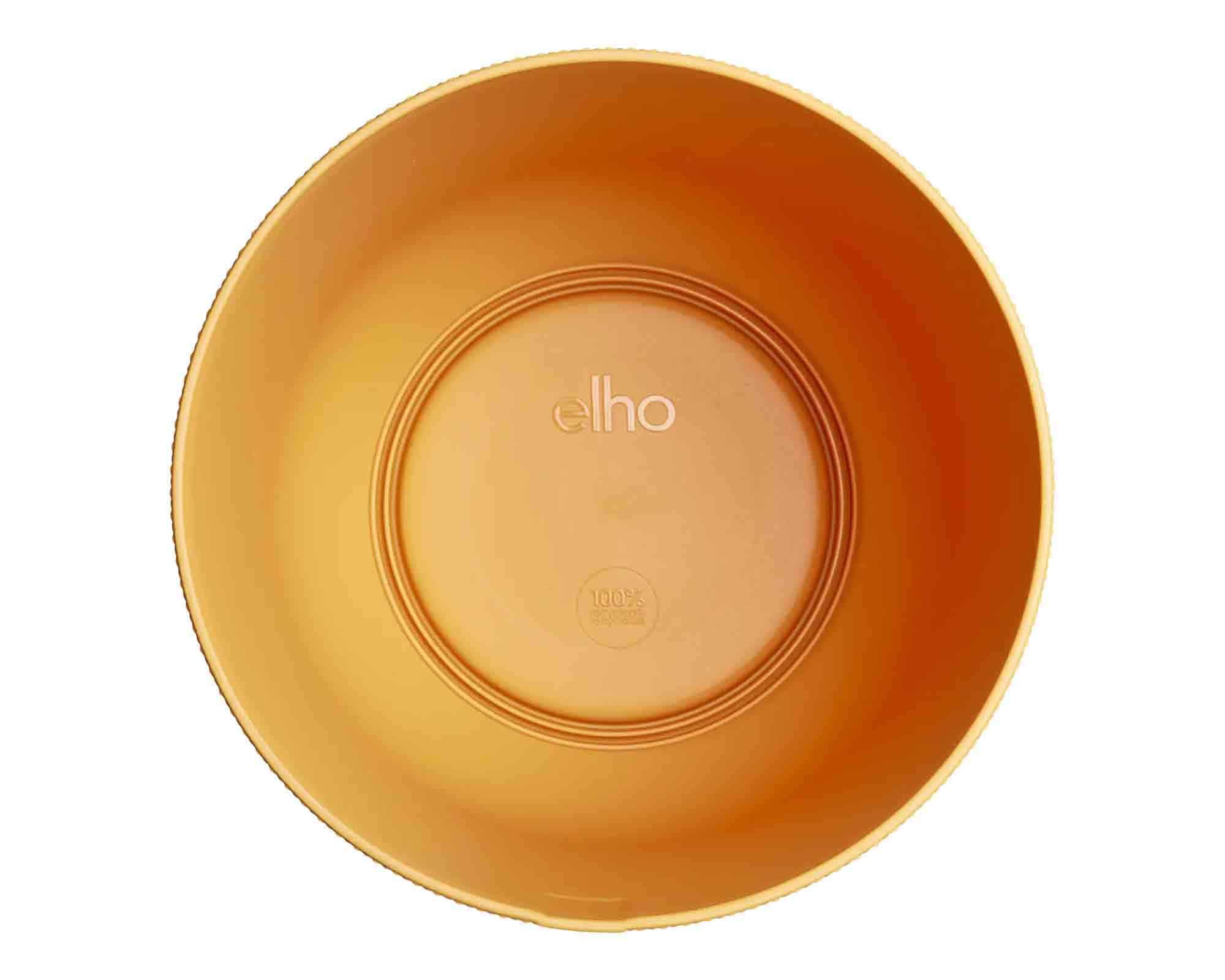 Cachepot Tondo Jazz Giallo Ambra D19x18cm in Plastica Riciclato - Elho - immagine 4