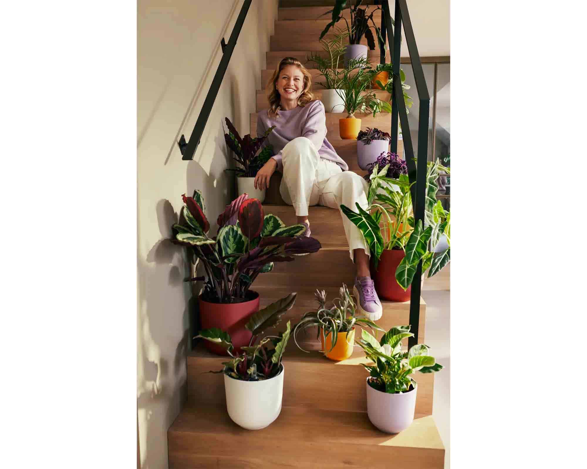 Cachepot Tondo Jazz Giallo Ambra D19x18cm in Plastica Riciclato - Elho - immagine 9