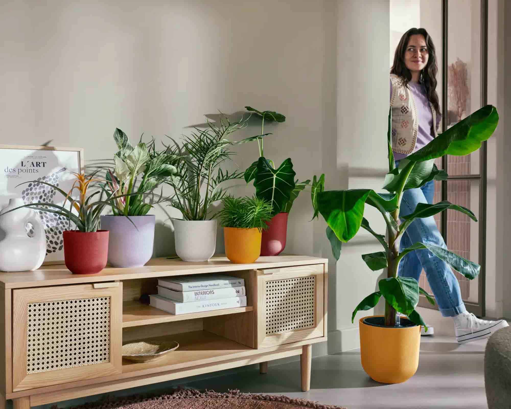 Cachepot Tondo Jazz Giallo Ambra D19x18cm in Plastica Riciclato - Elho - immagine 8