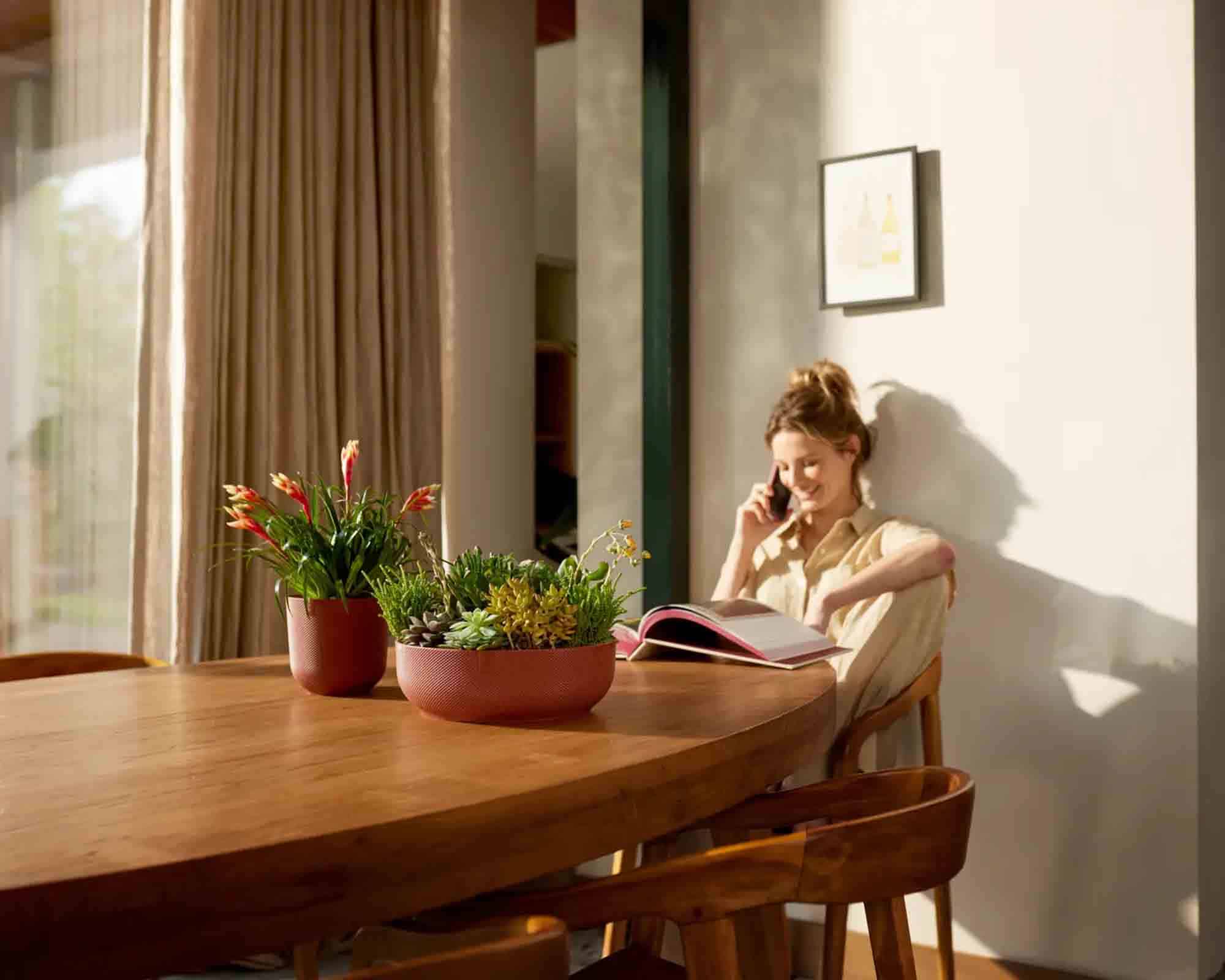 Cachepot Ciotola Jazz Rosso Bordeaux D28x9cm in Plastica Riciclato - Elho - immagine 8