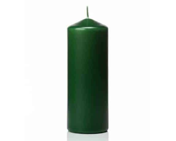 Candela a Testa Piatta a Immersione con Cellofan Verde Scuro D7x15cm in Cera – Wiedemann