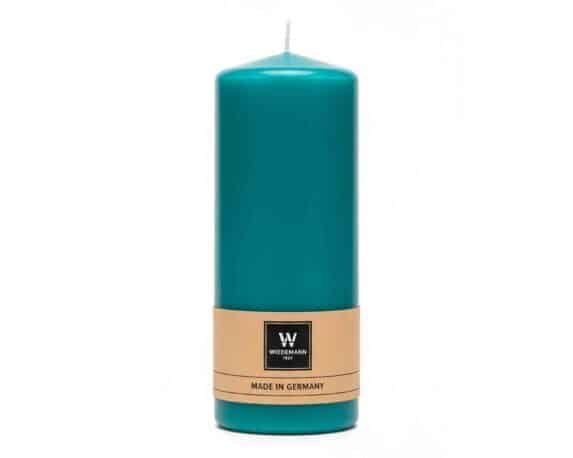 Candela a Testa Piatta a Immersione con Cellofan Blu D7x15cm in Cera – Wiedemann