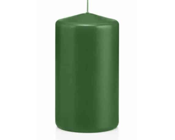 Candela a Testa Piatta a Immersione con Cellofan Verde Scuro D6x18,5cm in Cera – Wiedemann