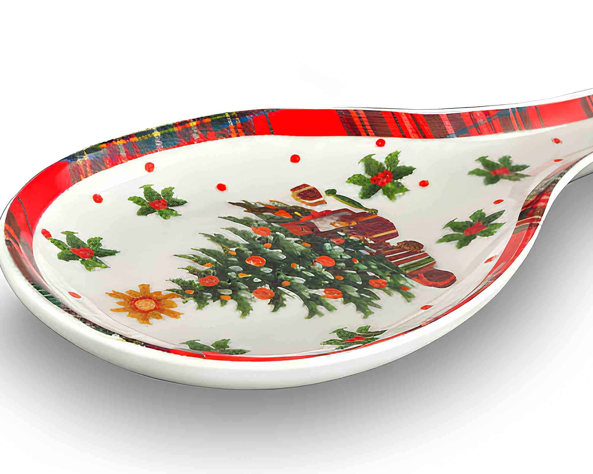 Poggiamestolo con Decorazione di Natale 29x11x2xm in Porcellana - Arca - immagine 3