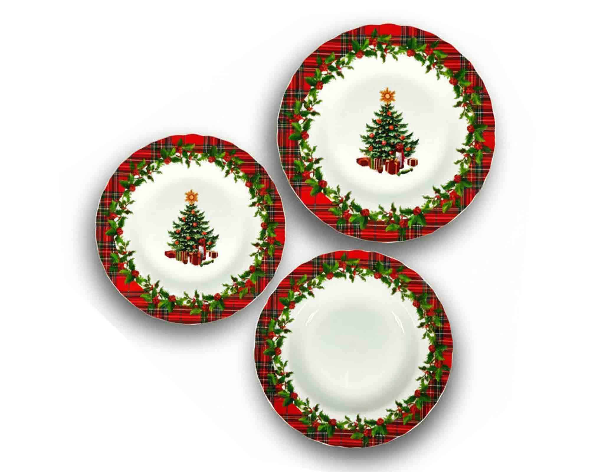 Set 18 Pz Servizio Piatti Scozzesi in Porcellana - Arca - immagine 2