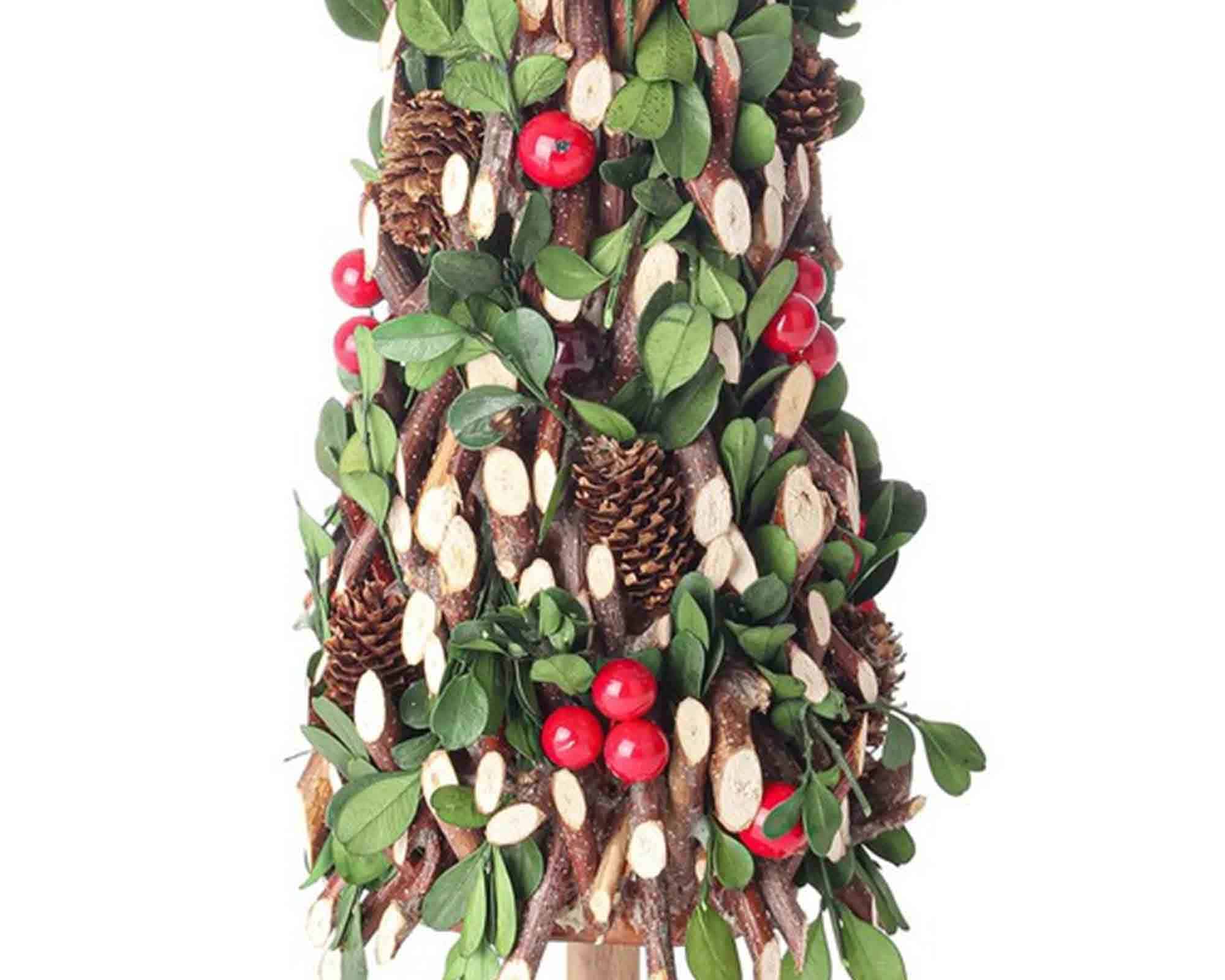 Pino da Poggio Decorativo con Bacche D12,5x38cm in Legno e Plastica - Bizzotto - immagine 2