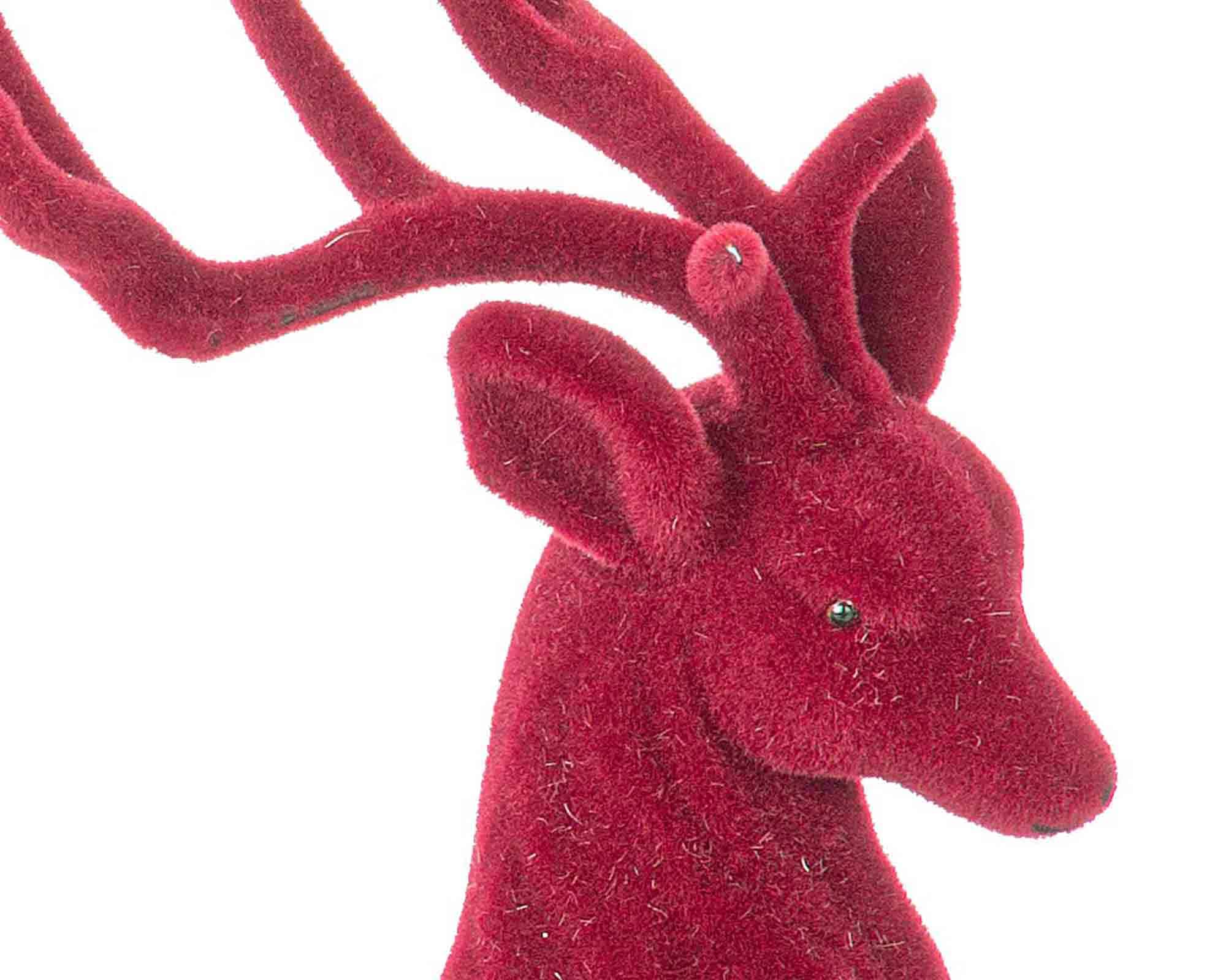 Decorazione Renna Serendipity Seduto Bordeaux 20x9x23cm in Plastica - Bizzotto - immagine 2