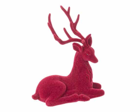 Decorazione Renna Serendipity Seduto Bordeaux 20x9x23cm in Plastica – Bizzotto