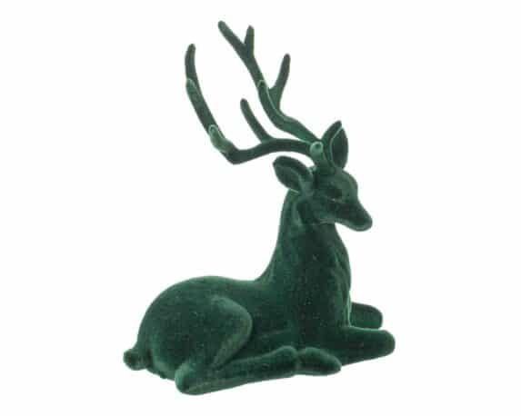 Decorazione Renna Serendipity Seduto Verde 20x9x23cm in Plastica – Bizzotto
