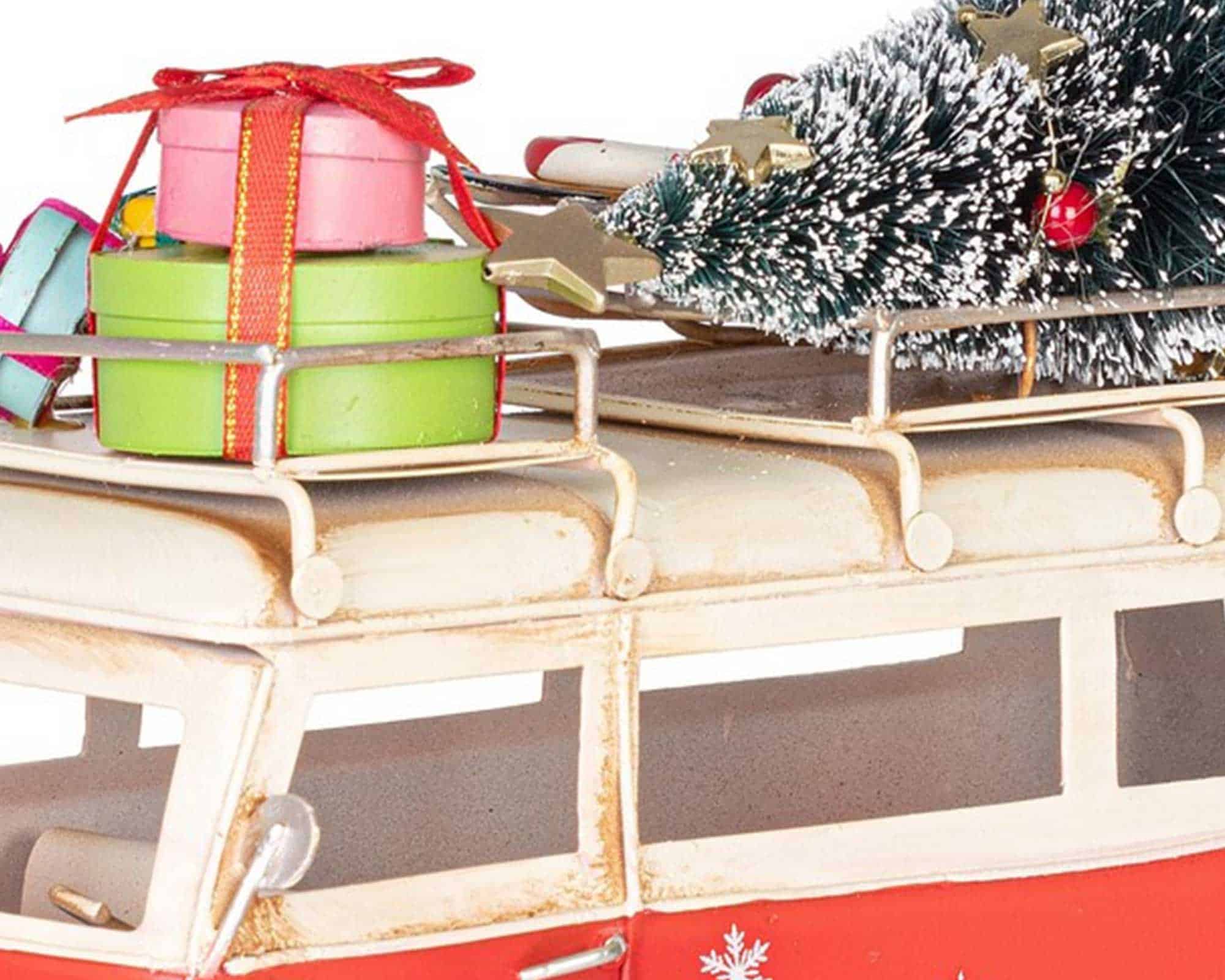 Decorazione Bus di Natale Jancis con Scritta Merry Christmas 26,5x11,5x18cm in Metallo - Bizzotto - immagine 2